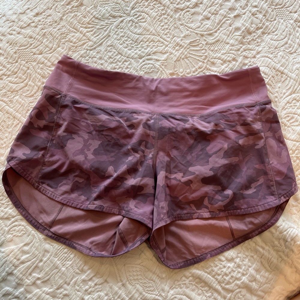 Lululemon Pink camo athletic shorts
